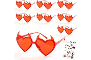 FIDWOD 8 PCS Heart Shaped Party Glasses: Festival Accessories Decoration for Kids Adults - Party Bag Fillers Stocking Stuffers