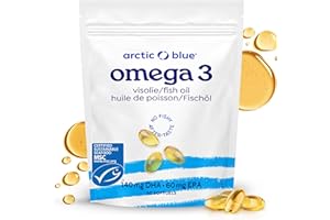 Arctic Blue Oméga-3 Poisson Sauvage 60 Capsules — 1 400 mg Huile de Poisson (280 mg de DHA + 115 mg d’EPA) — Forme Triglycéride, Certification MSC, Purification Sans Goût — Cœur, Cerveau & Vision