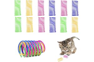 Febbya Zabawka dla kotów, spirala z kolorową spiralą, 40 sztuk, plastikowe spirale, zabawka dla kota, spirale, zestaw dla zwierząt domowych, zabawka dla kotków