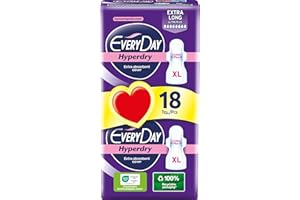 EVERY DAY EveryDay Hyperdry Ultra Absorbentes XL con alas, filtro hiper seco y ultra absorbente, 18 unidades