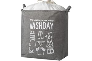 Yolistar Wäschekorb, 75 l, mit Kordelzug, faltbarer Wäschekorb, große Aufbewahrungskörbe für Kinderspielzeug