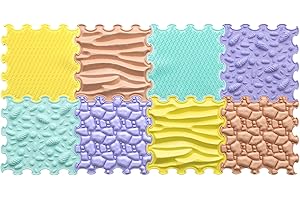 ORTOTO Massage Puzzle Bodenmatten - Orthopädische Spielmatte für Kinder und Erwachsene, sensorisches Spielen, Kinderspielmatten, Spielmatten-Set (Calm Pastel)