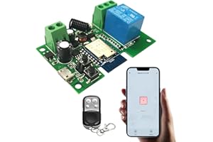 Jane Eyre Smart WiFi Wireless Relay, interruttore momentaneo/relè a scatto con telecomando RF 433 MHz, compatibile con TUYA/Smart Life, Alexa, Echo e Google Assistant