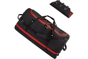 Vomgomfom Trolley da viaggio a 3 ruote con ruote, misura XXL, con piega, grande volume per vacanze e sport,