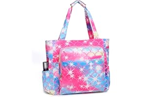 Chase Chic Beach Bag Womens, Extra Large Fold-able Pool Tote Bag, Waterproof Lightweight Shoulder Bag With Zipper for Travel, Gym, Swim and Beach Holiday