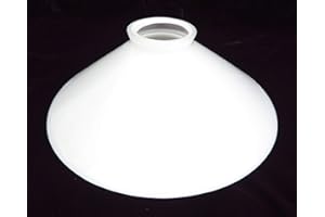 CLEVER-DEKO Lampenschirm antik-Stil weiß Glas Glasschirm kegelförmig Milchglas matt Jugendstil