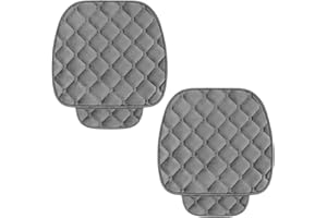 ALI2 2 Pezzi Cuscino per Auto in Velluto, Copri Sedile Auto Comfort Universale, Protezione Sedile Anteriore, Grigio