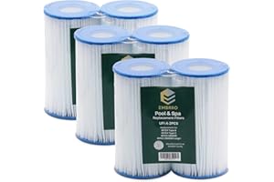 EMBRIIO Cartouche de Rechange pour Pompe de Filtre Type A/C Convient pour Intex 59900E 29000E Bestway III Piscine 58603 58604 56638 56635 56636 Spa Gonflable Hot Tubs - Eau Propre et Salubre 6 Pack