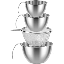 DUTZUN Set Di Ciotole Con Coperchio, Ciotole Impilabili In Acciaio