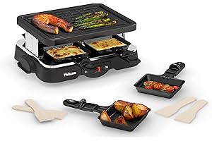 ‎TRISTAR Tristar Raclette-Grill für bis zu 4 Personen, 500 W, 4 Antihaft-Pfännchen, Kompaktes Design, Ideal für Camping & Kleine Haushalte, RA-2949