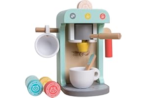 OWL & FOX TP Toys Machine à Café en Bois FSC – Jouet Barista Enfant – Accessoires Inclus – 11 x 13,2 x 19,5 cm – Durable et Écologique – Dès 3 Ans