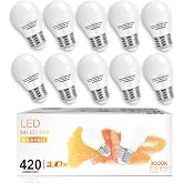 Aigostar -10 x E27 G45 LED Bulb, Fat Cap 4.9W, Low Consumption, 420lm, Warm Light 3000K, Energy Saving, Non-Dimmable &ndash; Box of
