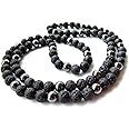 Young & Forever Gift D'vine Spiritual Natural Semi Precious Stone Jewellery Necklace Hematite Lava Rock Lapis Lazuli Reiki Men Necklace Buddha Beads and Men Necklace Long