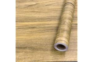 Fantasnight Sticky Back Plastic Brown Wood Oak Effect Self Adhesive Vinyl Peel and Stick Wallpaper 60 X 300cm Waterproof Vinyl Film Decorative Furniture Stickers for Wardrobe Wall Countertop DIY