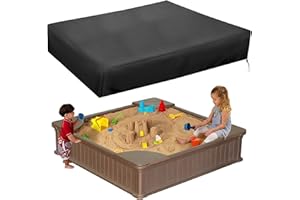PANYI Sandkasten Abdeckung 120x120 Wasserdicht Staubdicht UV- Abdeckplane Sandkasten 210D Oxford-Stoff-Sandkastenabdeckung mit Kordelzug Geeignet für Gartenkinderspielzeug, kleine Gartenbadewanne