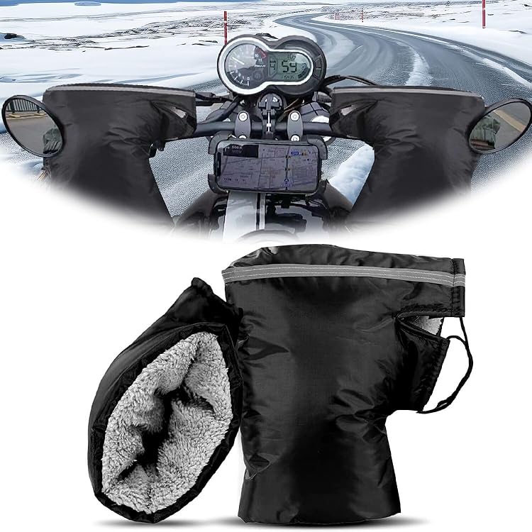 Wasserdichte Lenker Handschuhe Für Fahrrad, E-Bike, Roller – Winddicht, Warm, Oxford-Stoff