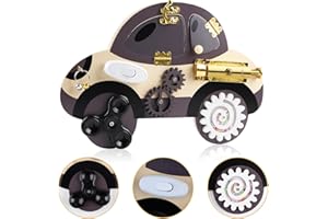 DBREAKS Busy Board Baby, motoryka sensoryczna dla niemowląt, deska do ćwiczeń Montessori, zabawka edukacyjna, drewniana zabawka motoryczna, sensoryczna zabawka motoryczna dla chłopców i dziewczynek 3+