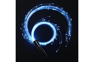 CHINLY LED-Faser Optik Peitsche Wiederaufladbar Dance Peitsche Super helles Licht 40 Farb-Effekt-Modus APP Steuerung und 360° Drehung für Tanzen, Partys, Lichtshows, EDM Musik-Festivals