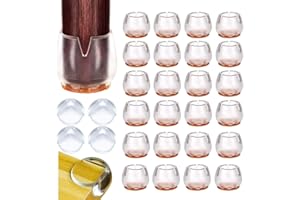 Nuyoah Silikonowe nakładki na nogi krzeseł, 32 szt., nakładki na nogi krzeseł, zapobiegają zarysowaniom i hałasowi, pasują do okrągłych nóg (12-16)