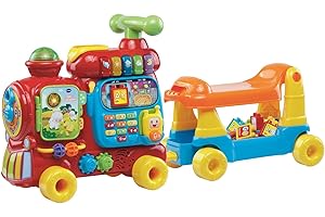 Vtech Baby ABC Railway - Ride-On Vehicle, Pull or Walker and Play Board with Numbers, Letters, Colours, Animals and Music - for Children Aged 12-36 Months