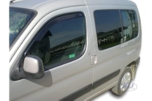 J&J AUTOMOTIVE | Heko Deflecteurs d'air Déflecteurs de Vent Compatible avec Berlingo 2-P. Berlina 2002-2008, Ensemble 2 pièces, Noir, Fumé, Aérodynamique, Montage Facile