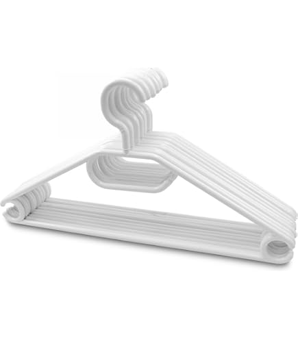 Lot De 50 Cintres En Plastique Blanc Avec Crochets Rotatifs, Longueur : Environ 41 Cm, Une Solution Durable Pour L'organisation De Votre Garde-robe, Fabriqués En UE, Respectueux De L'environnement Car