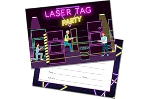 Olivia Samuel 20 x Laser Tag Party Invites from A6 Double Sided Cards with Envelopes