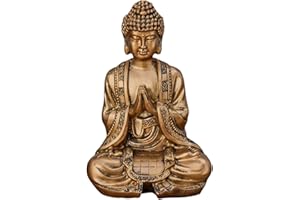 ZEN LIGHT Statue Bouddha Or Méditation – Statuette Décoration Zen et Feng Shui – Apporte de la Spiritualité à Votre Intérieur et Une Ambiance Relaxante – Statue Porte-Bonheur – Hauteur: 12cm – Zen’Light