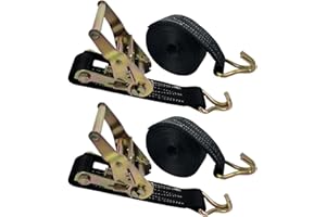 OWSYTOOL 2000KG Heavy Duty Ratchet Straps, 2Pack 6M x 38mm Tie Down Straps with Hook Adjustable straps for Motorcycles, Car, Trailer, Cargoes, Household