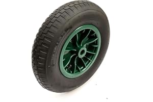 No Nonsense Products 4.80/4.00-8 Wheel & Pneumatic Tyre 15 Inch Green 2 Ply 1" Bore Wheelbarrow Barrow Cart Trolley Truck 180kg Load 4.80-8 4.00-8