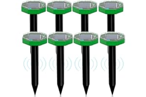 HULAXILOTI Repulsif Taupe Ultrason Solaire 8 Pièces, Anti Taupe Solaire en Extérieur, Repousse Les Taupes et Autres Rongeurs pour Le Jardin et Les Pelouses