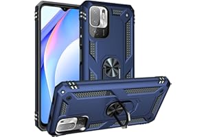 Fetrim Funda para Redmi Note 10 5G, Carcasa Shock Absorción de TPU y PC con Anillo de rotación Soporte para Redmi Note 10 5G/Xiaomi Poco M3 Pro 5G Azul Marino