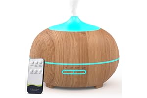 HAHIMIFY 500ML Aroma Diffuser für Ätherische Öle, Aromatherapie Öle Diffusor mit Fernbedienung, 4 Timer, 7 Farben, 2 Sprühbilder, BPA Free Ultraschall Luftbefeuchter Schlafzimmer, Büro, Spa