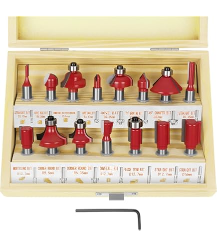 6-tlg. Nutfräser Set 3-8mm - Hartmetall Fräser Für Holzbearbeitung