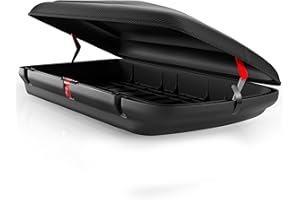 VDP-BA400 Box da tetto per auto, da 400 l, effetto carbonio, con chiusura centralizzata, box portabagagli aerodinamico, incl. portachiavi