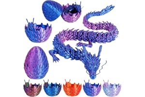 FANGHENG 3D Dragon Egg Articulating Gemstone Crystal Dragon Figurine 3D Eggs with Inside Autism Toys Egg Toy for Anxiety Relief Flexible Joints Home Desk Decor Desk Toys Dazzling tri-colour (Laser Purple)