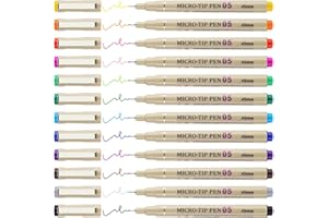 ATTOM TECH ART 12 Farben Fineliner Set – Micron Fineliner Stifte, Perfekt für Skizzieren, Anime, Technisches Zeichnen, Manga, Künstlerische Illustrationen, Tuschestifte für Büro- und Kunstbedarf