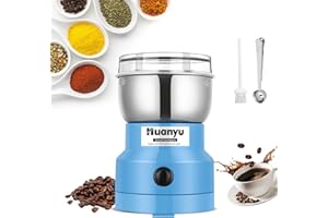Huanyu Molino Eléctrico de Grano 200g Molinillo de Especias Molinillo Eléctrico de Café Mini Molinillo Multiusos para Hierba y Granos de Café