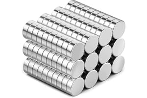 WATELL 40 Pcs Magnets, Neodymium Magnets For Whiteboard Strong Magnet Office and Home,6x3mm Fridge small Perfect tools fishing,Magnets classroom, Silver