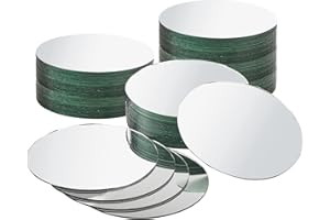 Suwimut 30 Pieces Round Mirror Tiles, 6 Inches(15cm) Round Mirrors Trays Glass Mirror Circles for Wedding Table Centerpieces, DIY Crafts, Framing, Mosaic and Home Decorations