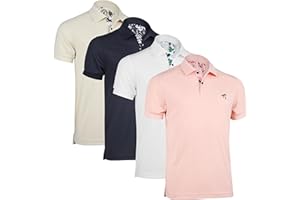 Albert Morris Polo Shirts pour Homme - Manches Courtes, Respirant, Séchage Rapide, Protection UV, Coupe Classique, Été Golf, Style Sportif Business Décontracté