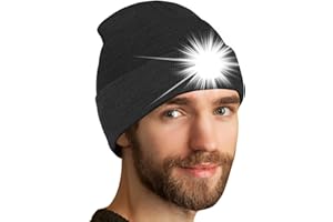 Danolt Gifts for Women Men Beanie Hat with Light Built in Stocking Fillers Women Men Hat with Torch Funny Personalised Birthday Gifts for Her Girlfriend Him Mum Dad Boyfriend