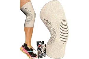 PHYSIX GEAR SPORT Physix Genouillère pour homme et femme, genouillère de qualité supérieure pour soulager la douleur du genou, arthrite, ménisque, déchirure ACL MCL, manchon de compression antidérapant pour la course à