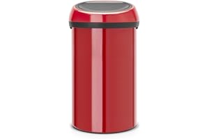 Brabantia Poubelle Touch Bin, 60L - Rouge passion