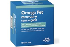 NBF Lanes | Omega Pet Recovery Cane e Gatto, 120 Perle Appetibili, per il Normale Mantenimento della Funzionalità Cutanea e Cardiaca