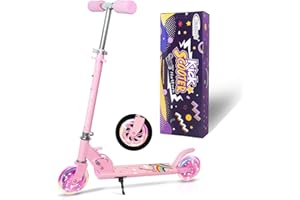 Nattork Children's Scooter for Boys & Girls, Portable, Lightweight Folding Design with Brake System, Height-Adjustable Handlebar and up to 50 kg Load Capacity