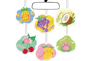 LA BELLEFÉE LA BELLEFÉ Ambientador Coche, Perfumador Coche, Ambientador para Coche, Cajones de armario, Elimina y Previene los Malos Olores, 6 Aromas -Coco, Cereza, Mango, Piña, Melocotón, Uva