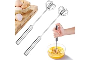 Fouet Cuisine, badaren 2 Pièces Batteur Manuel Semi-Automatique, Batteur Manuel, Fouet Cuisine Professionnel, pour Fouetter, Battre Et Mélanger