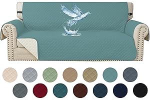 ‎YSTELLAA YSTELLAA 100% Wasserdicht Sofa Überzug 3 Sitzer, Couch Bezug Rutschfes, Waschbar Couchüberzug, Sofabezug Mit Armlehnen, Universal Sofa Covers Für Katze Hund, Mit Gummiband, Clearwater Blau
