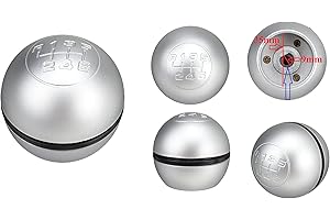 EASYSHOP24H Pomello Leva Cambio per Alfa Giulietta da 2010 Impugnatura 6 Marce Manopola Argento Satinato